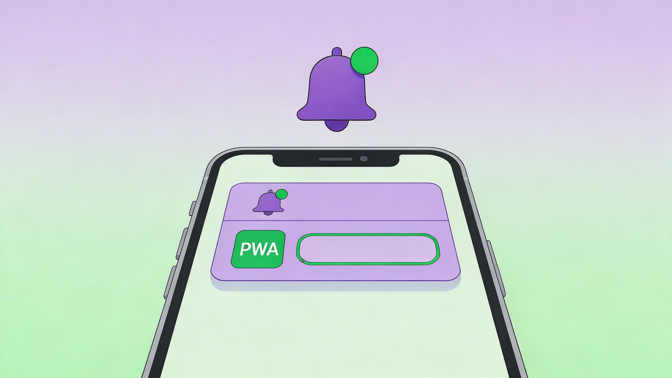 Android smartphone receiving PWA push notification